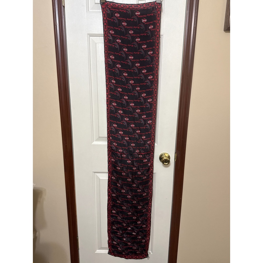 Harley-Davidson Scarf Logo Print 100‎ % Silk Neck Scarf Biker Bandana